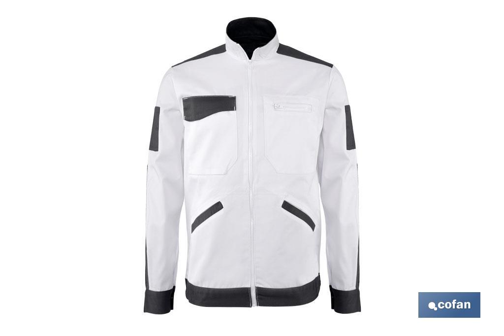 CHAQUETA TRABAJO BENZ 280gms/m BLANCO-NEGRO T-XXXL