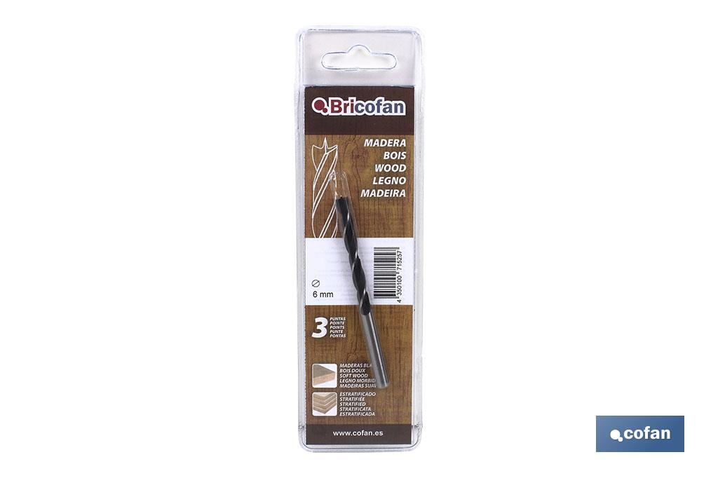 BL 1 UDS BROCA 3 PUNTAS BRICOFAN 6 mm (PACK: 1 UDS) BL 1 UDS BROCA 3 PUNTAS BRICOFAN 6 mm (PACK: 1 UDS)