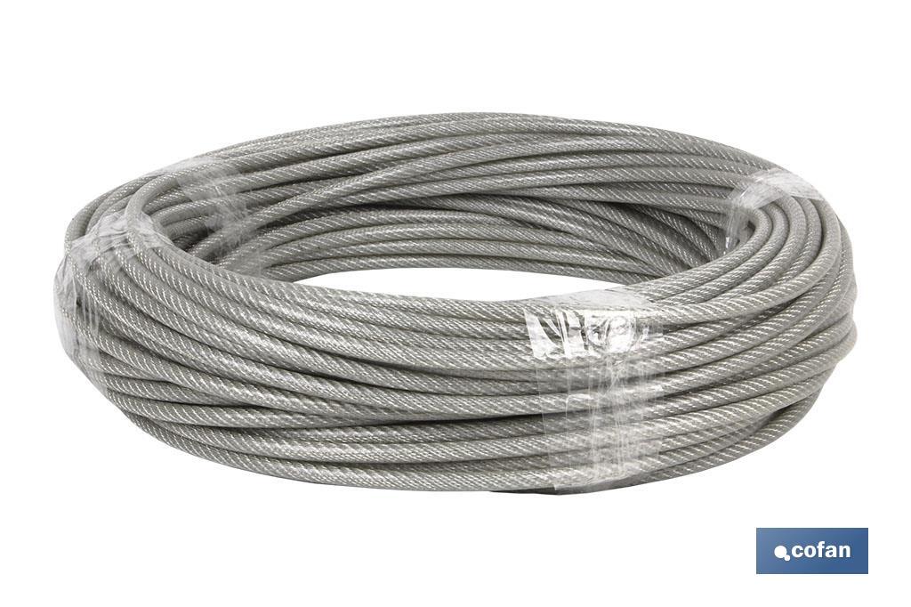 CABLE ACERO (5mm) 3X5MM  6X7+1 PLAST. (100 M) (PACK: 1 UDS)