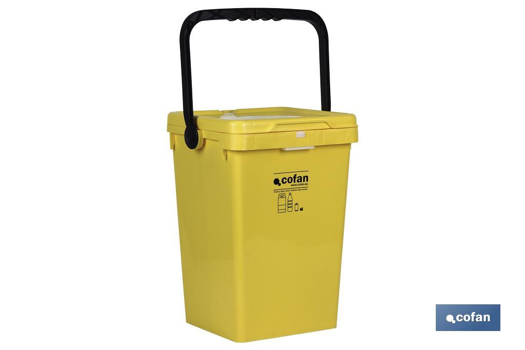 CONTENEDOR AMARILLO PARA PLASTICOS-LATAS, 25L. (PACK: 1 UDS)