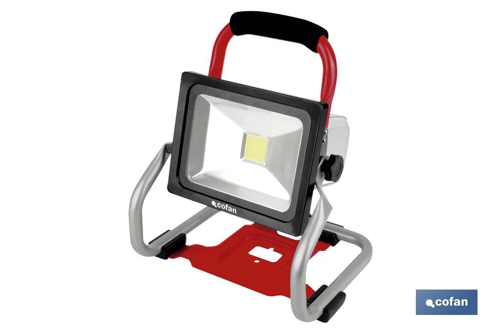 FOCO LED PORTÁTIL A BATERIA Li-ion 18V 20W