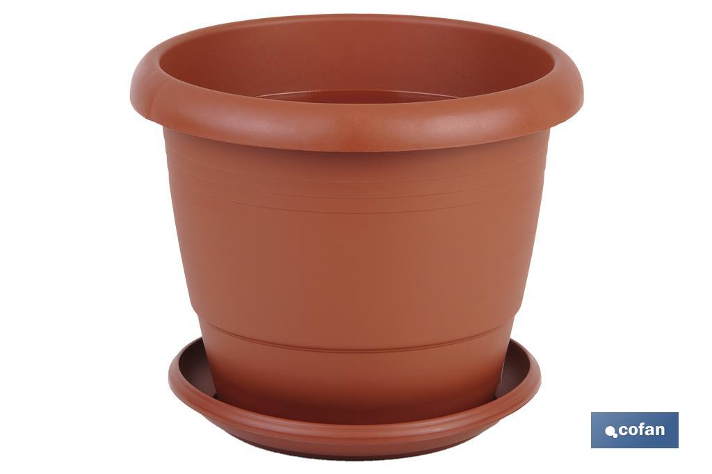 MACETA MARRON MODELO GARDENIA 25X20.5+ PLATO 21cm venta unitaria (PACK: 1 UDS)