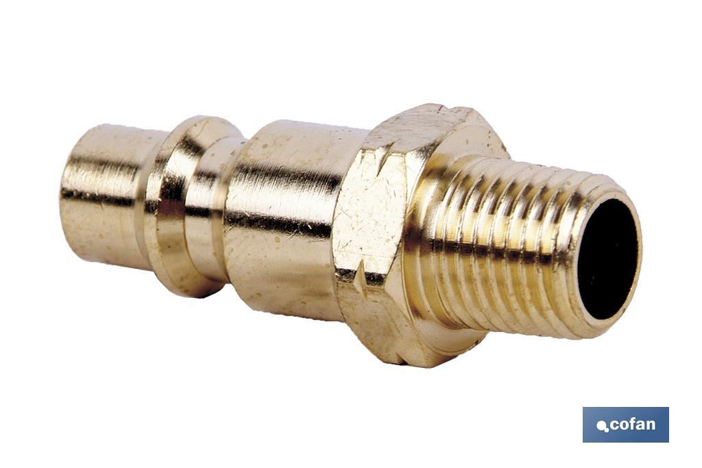 Conector de aire rosca macho 1/2 de Gran caudal | Acoplador rosca macho BSP 1/2” de gran caudal para instalaciones neumáticas