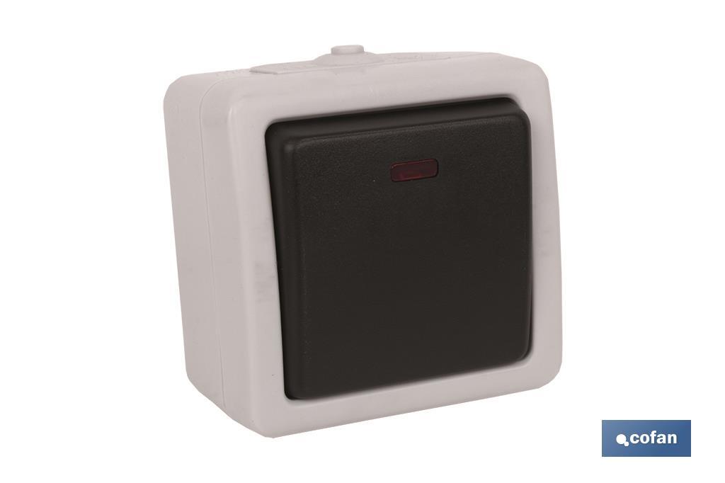 Interruptor - Conmutador Estanco IP44 | Para exteriores | 10A 250V | Color gris